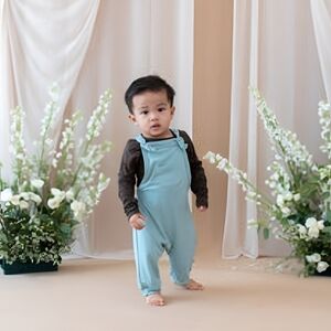 Kyte Baby Jersey Bamboo Overalls In Glacier Size 12-18 Months NWT
